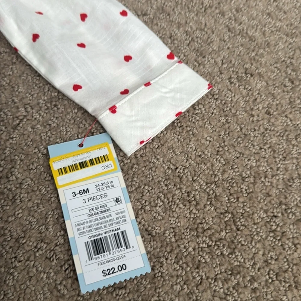 219 Just One You by Carter’s Heart Bodysuit Overall‎ Denim & Bow Tie Size 3-6 mo